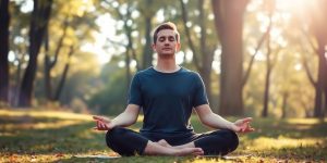 Person meditating in nature for improved mental focus.